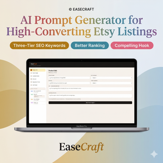 Etsy Listing Prompt Generator Excel Template, SEO Optimized