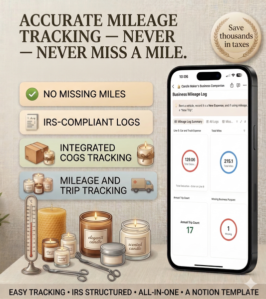 Notion Template Expense Tracker for Candle Seller