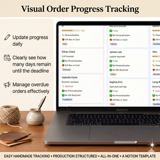 Notion Template for Managing Custom Orders for Etsy Sellers