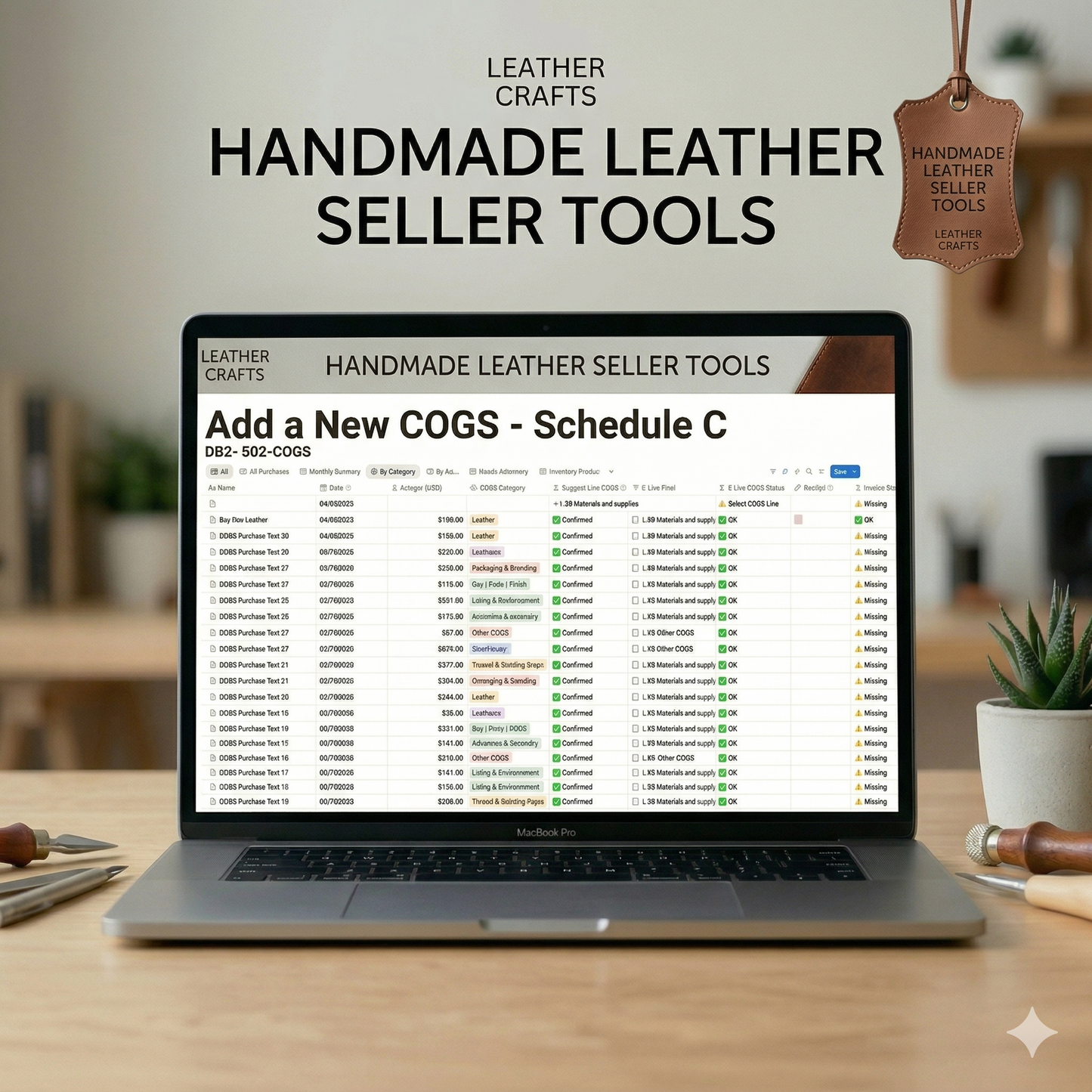 Notion Template Expense Tracker For Leather Makers