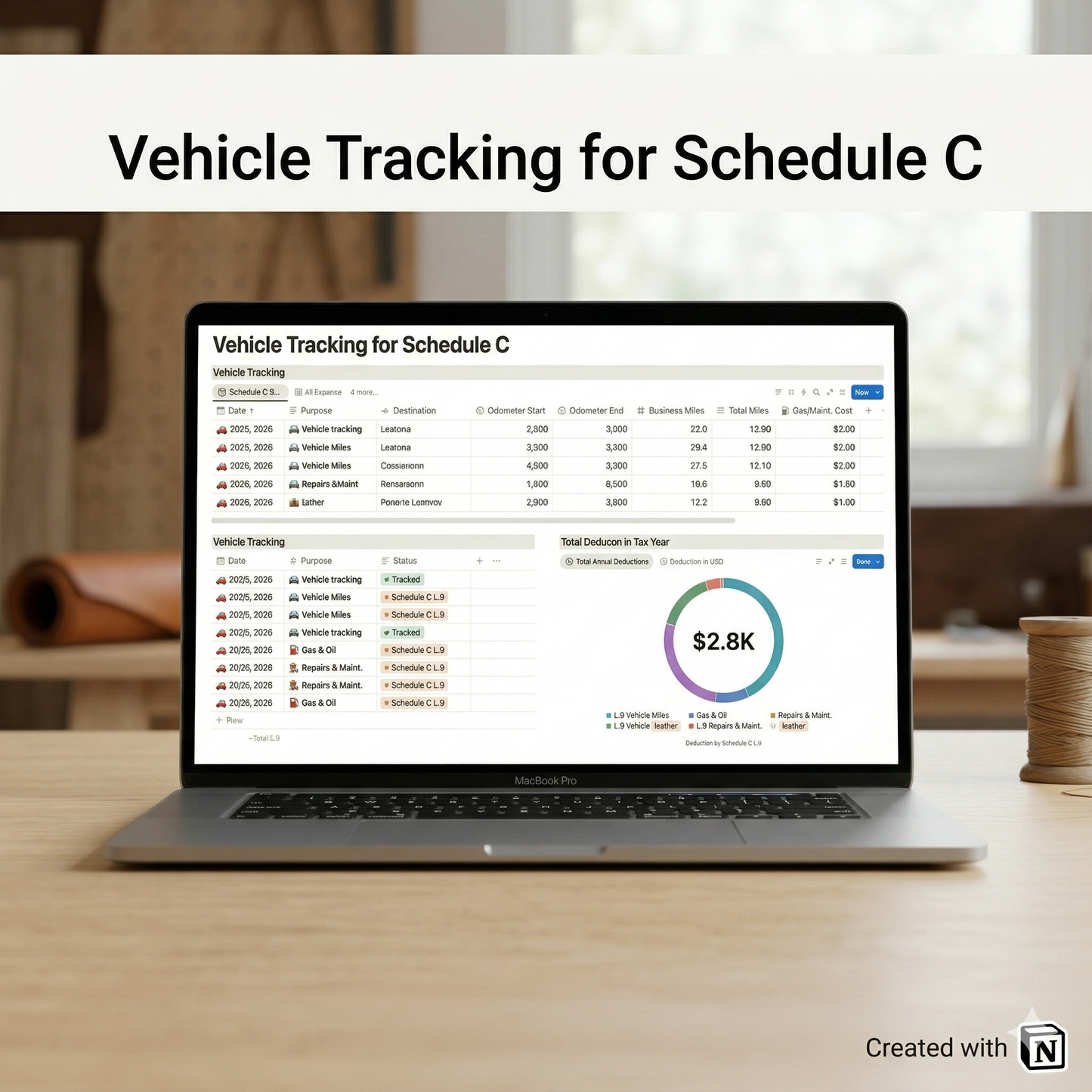 Notion Template Expense Tracker For Leather Makers