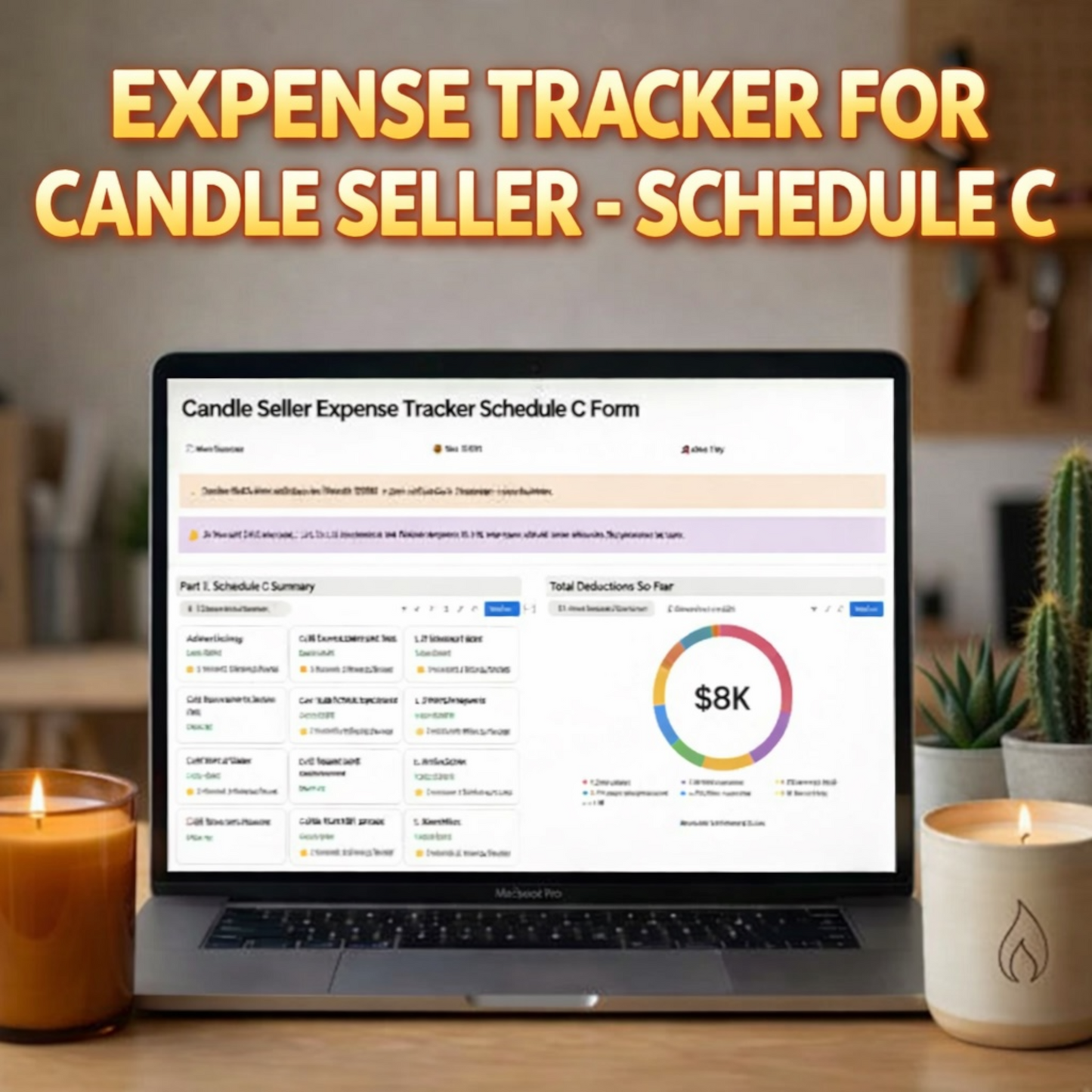 Notion Template Expense Tracker for Candle Seller