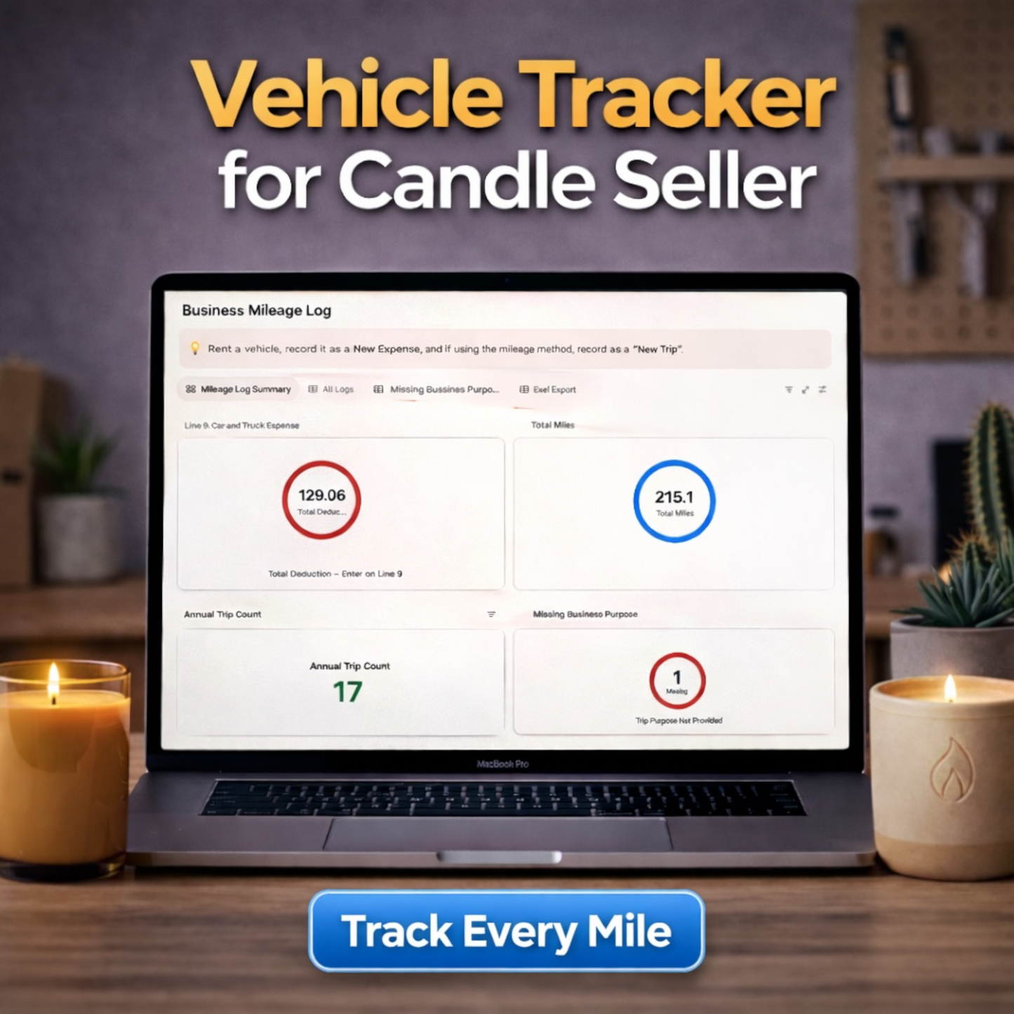 Notion Template Expense Tracker for Candle Seller