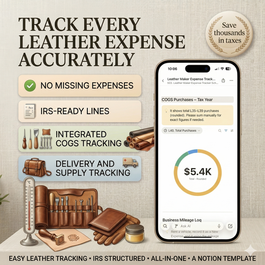 Notion Template Expense Tracker For Leather Makers